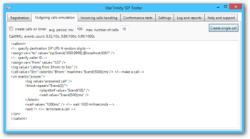 StarTrinity SIP Tester screenshot