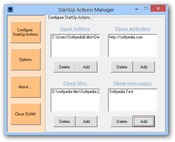 StartUp Actions Manager screenshot