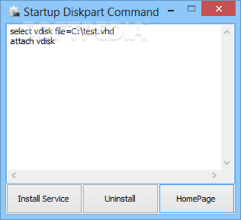 Startup Diskpart Command screenshot