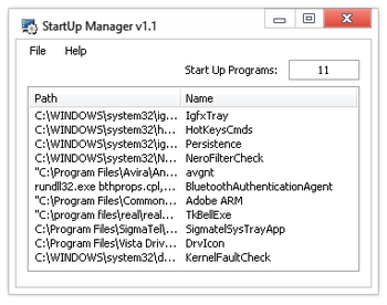 StartUp Manager screenshot