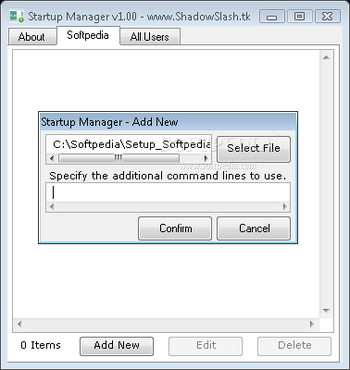 Startup Manager screenshot