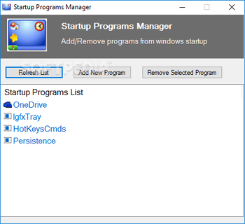 Startup Programs Manager screenshot