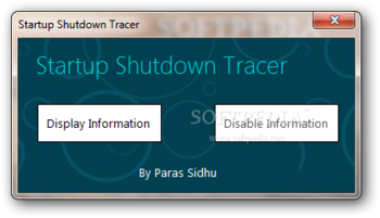 Startup Shutdown Tracer screenshot