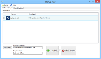 Startup View screenshot