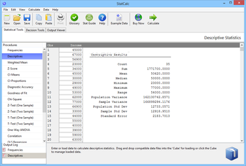 StatCalc screenshot