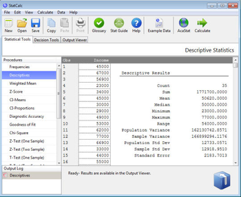 StatCalc Win screenshot