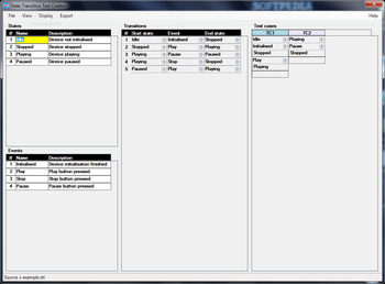 State Transition Test Creator screenshot