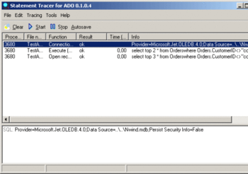 Statement Tracer for ADO screenshot