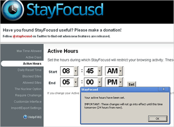 StayFocusd screenshot 2