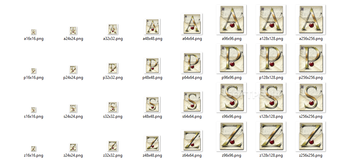 Steampunk Letters Iconset PNG format screenshot