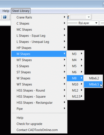 Steel Shapes Library screenshot