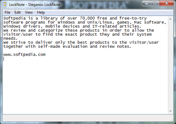 Steganos LockNote screenshot