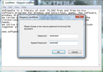 Steganos LockNote screenshot 2