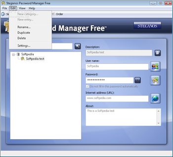 Steganos Password Manager Free screenshot 2