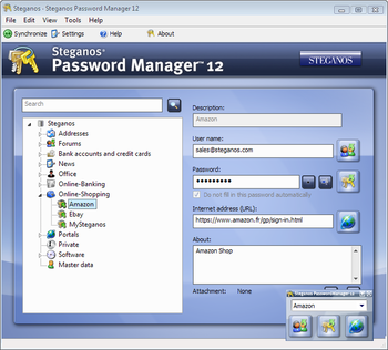 Steganos Password Manager screenshot