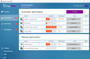 Steganos Tuning PRO screenshot 2