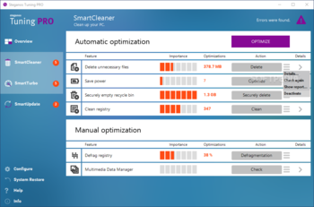 Steganos Tuning PRO screenshot 3