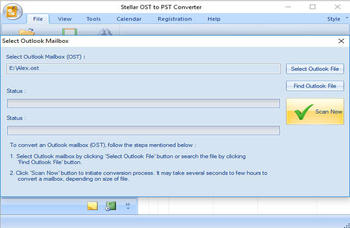 Stellar OLM to PST Converter screenshot