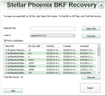 Stellar Phoenix BKF Recovery screenshot 3