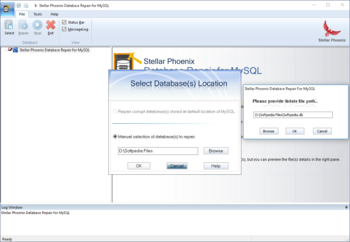 Stellar Phoenix Database Repair for MySQL screenshot