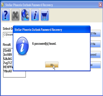 Stellar Phoenix Outlook Password Recovery screenshot