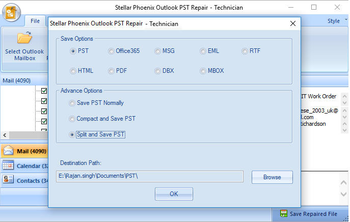 Stellar Phoenix Outlook PST Repair Technical screenshot 2