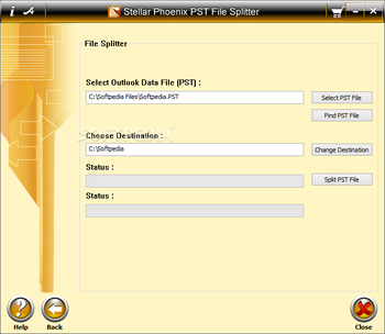Stellar Phoenix PST File Splitter screenshot