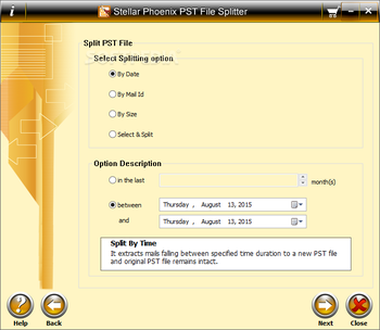 Stellar Phoenix PST File Splitter screenshot 2