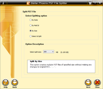 Stellar Phoenix PST File Splitter screenshot 3