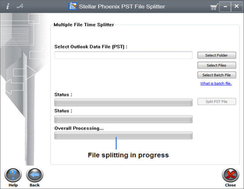 Stellar Phoenix Pst File Splitter screenshot