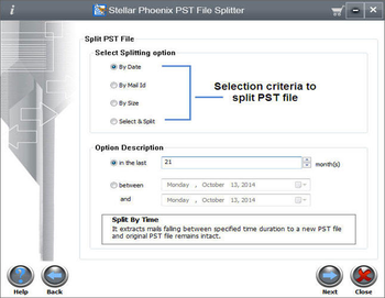 Stellar Phoenix Pst File Splitter screenshot 3
