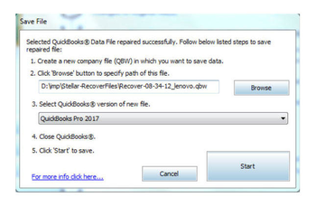 Stellar Phoenix Recovery for QuickBooks Software screenshot 5