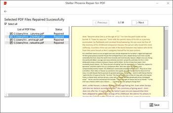 Stellar Phoenix Repair for PDF screenshot