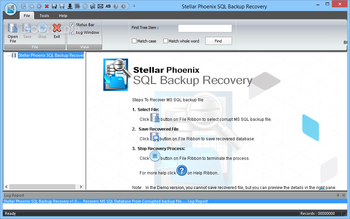 Stellar Phoenix SQL Backup Recovery screenshot