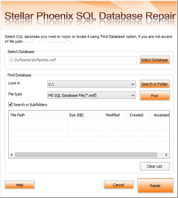 Stellar Phoenix SQL Database Repair screenshot 2