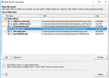 Stellar Phoenix Video Repair screenshot