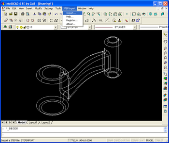 STEP Import for IntelliCAD screenshot