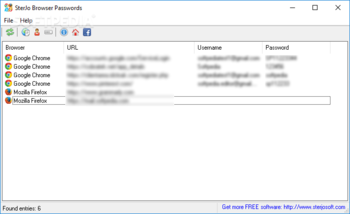 SterJo Browser Passwords screenshot