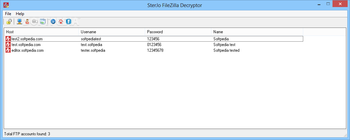SterJo FileZilla Decryptor screenshot