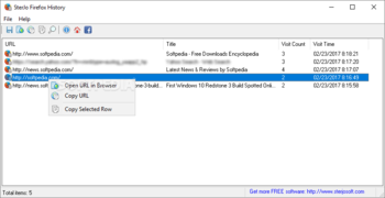 SterJo Firefox History screenshot 2