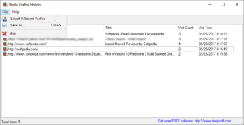 SterJo Firefox History screenshot 3