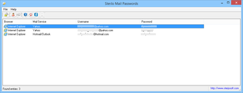 SterJo Mail Passwords screenshot