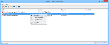 SterJo Opera Passwords screenshot