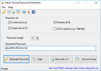 SterJo Strong Password Generator Portable screenshot