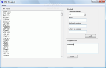 STG WordList screenshot