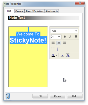 StickyNote screenshot 2
