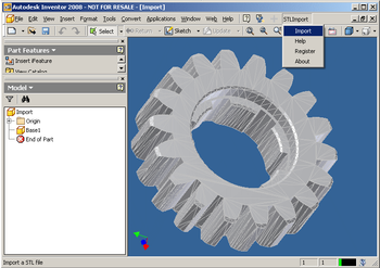 STL Import for Inventor screenshot