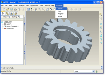 STL Import for Pro/ENGINEER screenshot
