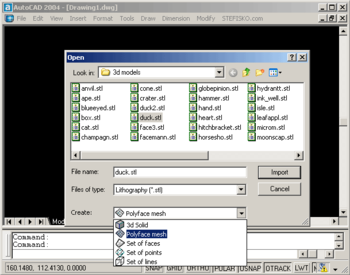STL2CAD 2004 - Import STL screenshot 2