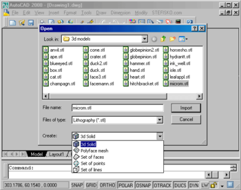 STL2CAD 2007 - Import STL screenshot 2